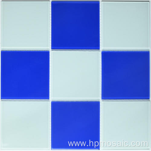 Royal Blue And White Glass Ceramic Mosaic Tiles